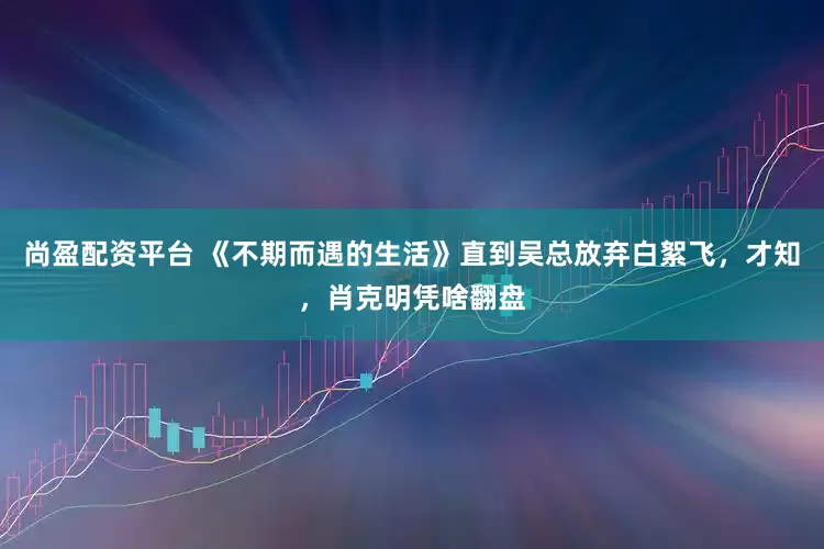 尚盈配资平台 《不期而遇的生活》直到吴总放弃白絮飞，才知，肖克明凭啥翻盘